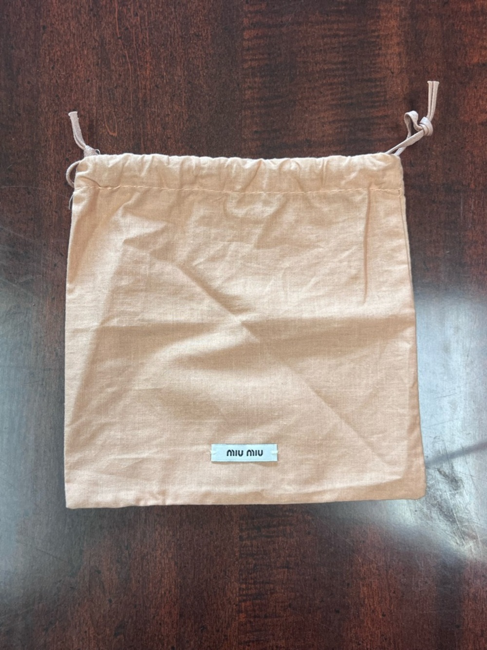Miu Miu Drawstring Dust Bag in Peach